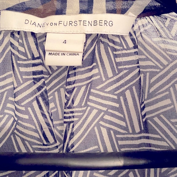 DVF navy sheer blouse - Picture 5 of 5